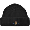 Vivienne Westwood Wool Knit Beanie Black In Black