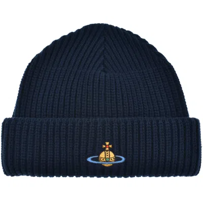 Vivienne Westwood Wool Knit Beanie Navy
