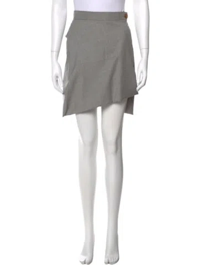 Pre-owned Vivienne Westwood Wool Mini Skirt In Gray