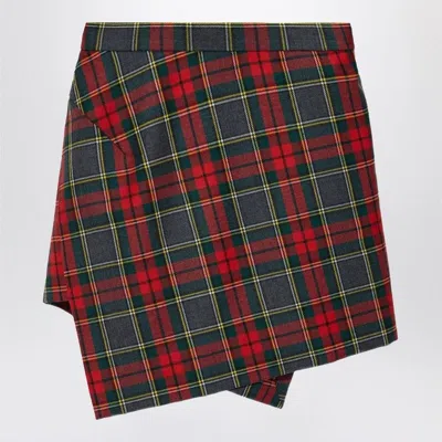 Vivienne Westwood Wool Mini Skirt With Tartan Pattern In Multi