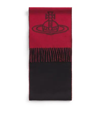 Vivienne Westwood Wool Orb Scarf In Black