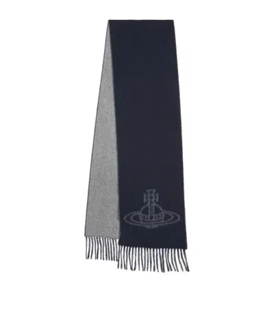 Vivienne Westwood Wool Orb Scarf In Gray