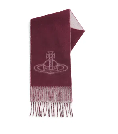 Vivienne Westwood Wool Orb Scarf In Red