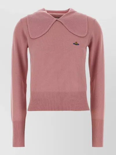 Vivienne Westwood Wool Polo Jumper In Pink