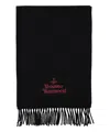 Vivienne Westwood Embroidered Scarf In Black