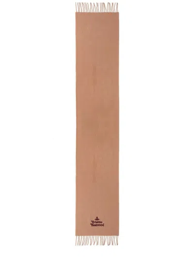 Vivienne Westwood Wool Scarf Unisex In Sand