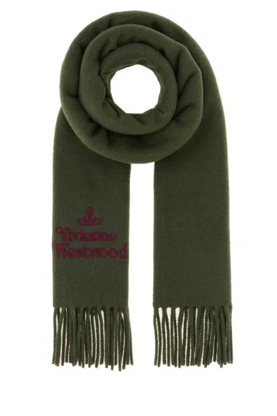 Vivienne Westwood Wool Scarf With 180 Cm Length And 30 Cm Height In Green