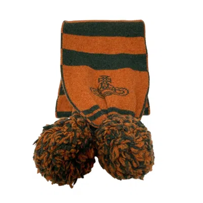 Vivienne Westwood Wool Stripe Scarf In Yellow