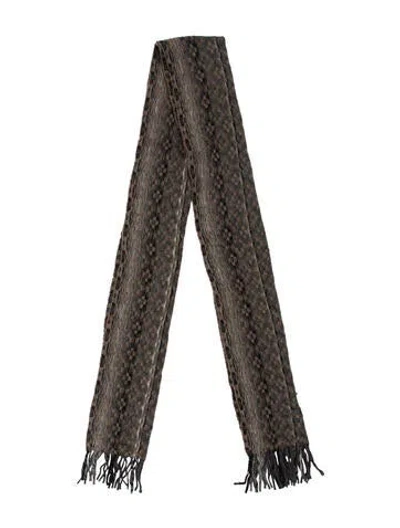 Pre-owned Vivienne Westwood Wool Striped Scarf In Brown