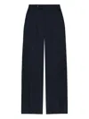 Vivienne Westwood Navy Wide-leg Trousers With Tailored Waistband And Button Detail In Black