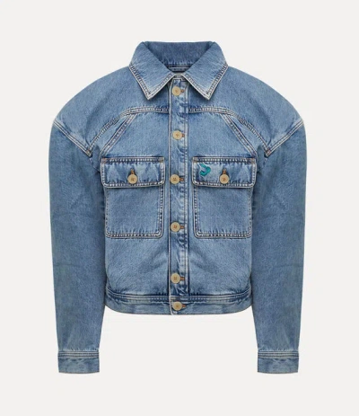 Vivienne Westwood World's End Denim Boxer Jacket Cotton Blue Xl Unisex