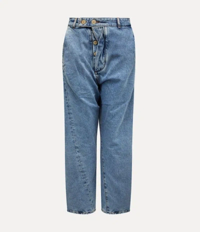 Vivienne Westwood World's End Drunken Trousers Cotton Blue Xl Unisex