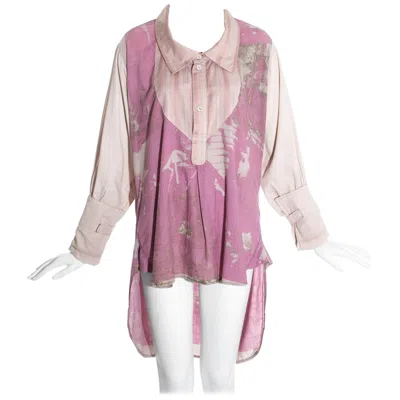 Pre-owned Vivienne Westwood Worlds End Pink Cotton 'punkature' Oversized Blouse, Ss 1983