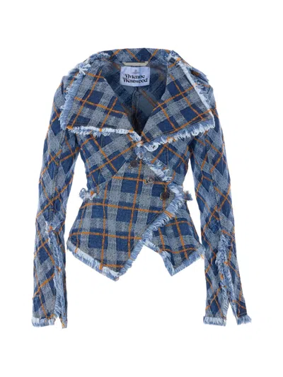 Vivienne Westwood Checkered Blazer Wide Collar Long Sleeves In Multi