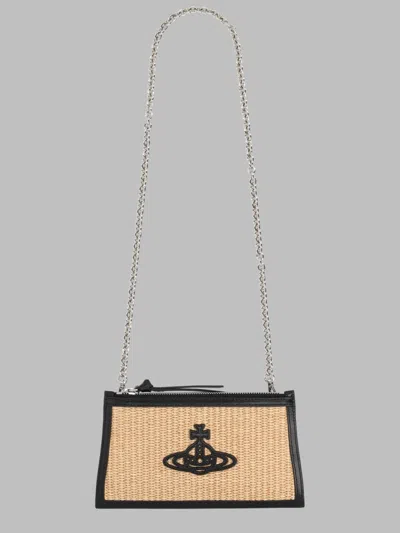 Vivienne Westwood Woven Cotton-polyamide Clutch In Beige