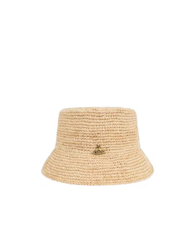 Vivienne Westwood Woven Straw Hat In Nude