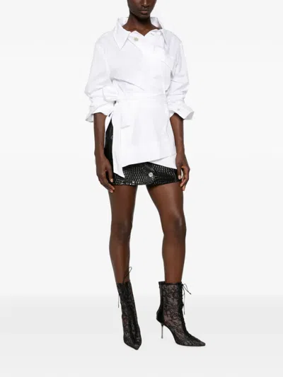 Pre-owned Vivienne Westwood Wrap-style Belted Shirt In White