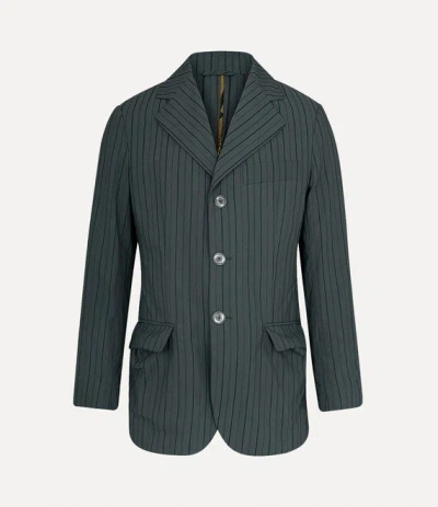Vivienne Westwood Wreck Jacket Cotton / Viscose Stripes Grey 52 Men