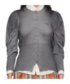 Vivienne Westwood Wrinkled Knitted Cardigan In Gray