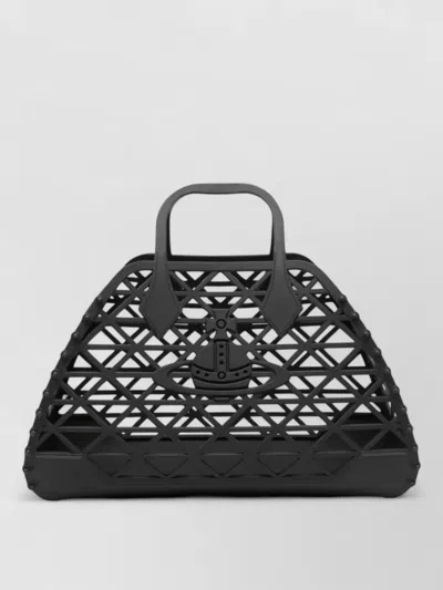 Vivienne Westwood X Ray Mesh Tote Bag Top Handles In Black