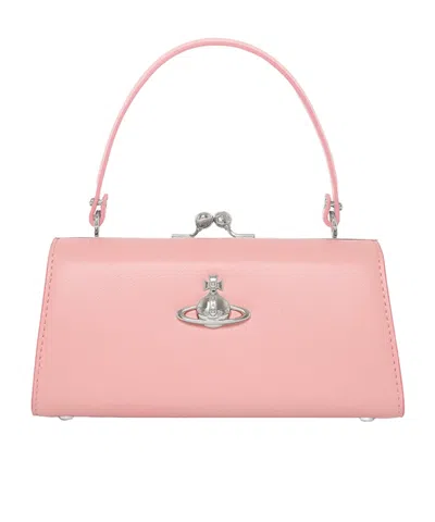 Vivienne Westwood Xl Frame Orb Plaque Tote Bag In Pink
