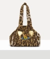 Vivienne Westwood Yasmine Archive Medium Handbag Leopard Print Plush Leopard In Brown