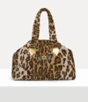 Vivienne Westwood Yasmine Large Archive Handbag Leopard Print Plush Leopard In Brown
