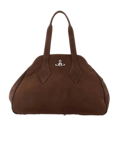 Vivienne Westwood Yasmine Large Tote In Brown