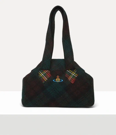 Vivienne Westwood Yasmine Medium Archive Handbag Harris Tweed Check Dark-check