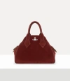 Vivienne Westwood Burgundy Suede Medium Yasmine Handbag In Burgundy