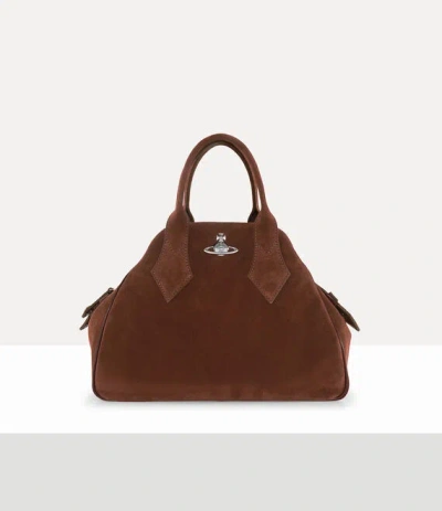 VIVIENNE WESTWOOD YASMINE MEDIUM BAG LEATHER CHOCOLATE-BROWN