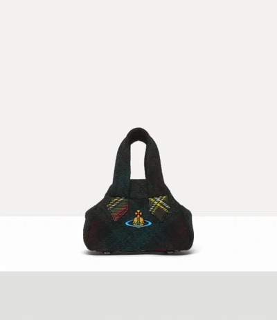 Vivienne Westwood Yasmine Mini Archive Handbag Harris Tweed Check Dark-check
