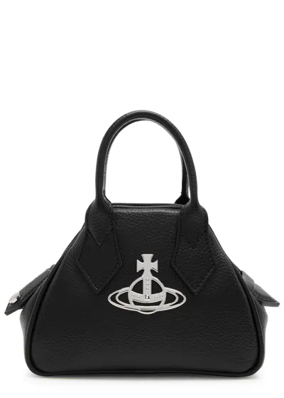 Vivienne Westwood Yasmine Mini Faux Leather Top Handle Bag In Black