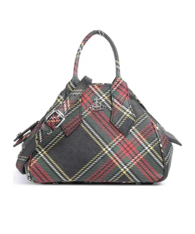 VIVIENNE WESTWOOD VIVIENNE WESTWOOD YASMINE CHECKED SMALL TOTE BAG