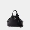 Vivienne Westwood Textured Pebbled Shoulder Bag With Adjustable Strap In Black