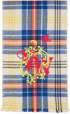 Vivienne Westwood Yellow & Blue Yak Scarf In Blue