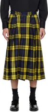 Vivienne Westwood Culottes Moonshine Tartan Navy-yellow S Unisex In Black