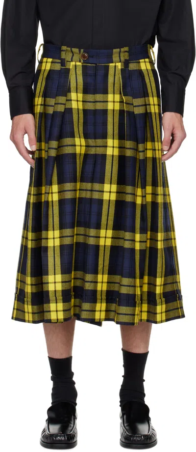 VIVIENNE WESTWOOD YELLOW & NAVY CULOTTES SHORTS