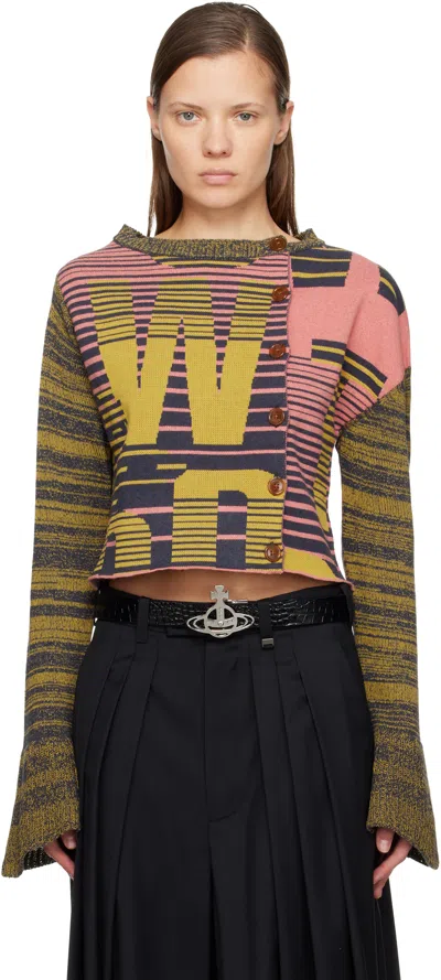 Vivienne Westwood Yellow & Pink Bruno Cardigan In Multi