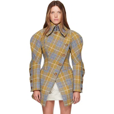 Vivienne Westwood Yellow Gale Coat In O205 Multi