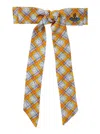 Vivienne Westwood Yellow Hair Clip With Orb Check Motif In Silk Woman In Yellow
