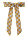 Vivienne Westwood Yellow Hair Clip With Orb Check Motif In Silk Woman