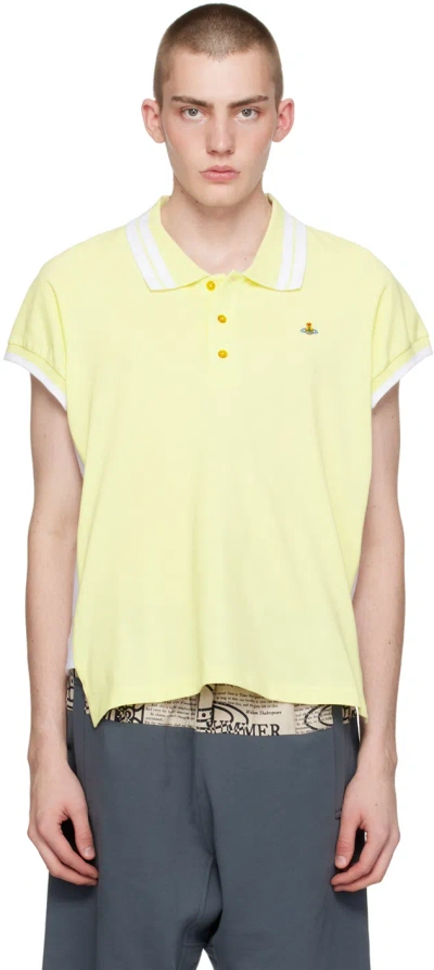 Vivienne Westwood Yellow Striped Polo In Lime