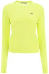 VIVIENNE WESTWOOD YELLOW WOMEN'S SWEATER WITH ICONIC ORB EMBROIDERY