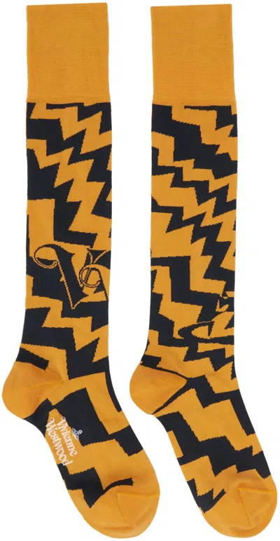 Vivienne Westwood Yellow Zig Zag Socks