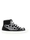 Vivienne Westwood High Top Canvas Plimsoll Cotton Canvas Black 11-45 Men In Black