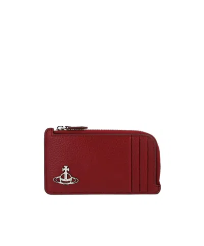 Vivienne Westwood Zip Card Holder In Red
