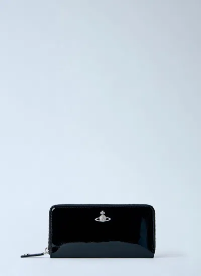 Vivienne Westwood Zip Long Wallet In Black