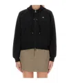 Vivienne Westwood Cropped Black Hoodie With Zipper Closure And Ribbed Details In Brown