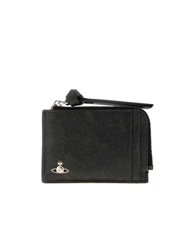 Vivienne Westwood Zip-around Card Wallet In Black